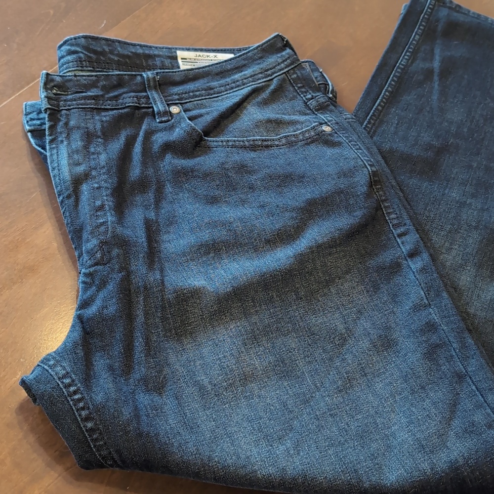 Buffalo Jack X Straight Jeans Dark Blue Indigo Faded - Picture 4 of 11